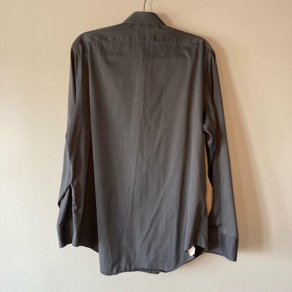 Calvin Klein Slim Fit Non Iron Button Down Dark Gray 17, 34/35. - Picture 2 of 5